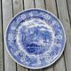 Round dish in Villeroy earthenware and Boch model Blue Burgenland, landscape with castle