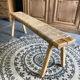 Handmade bench, wood and water hyacinth