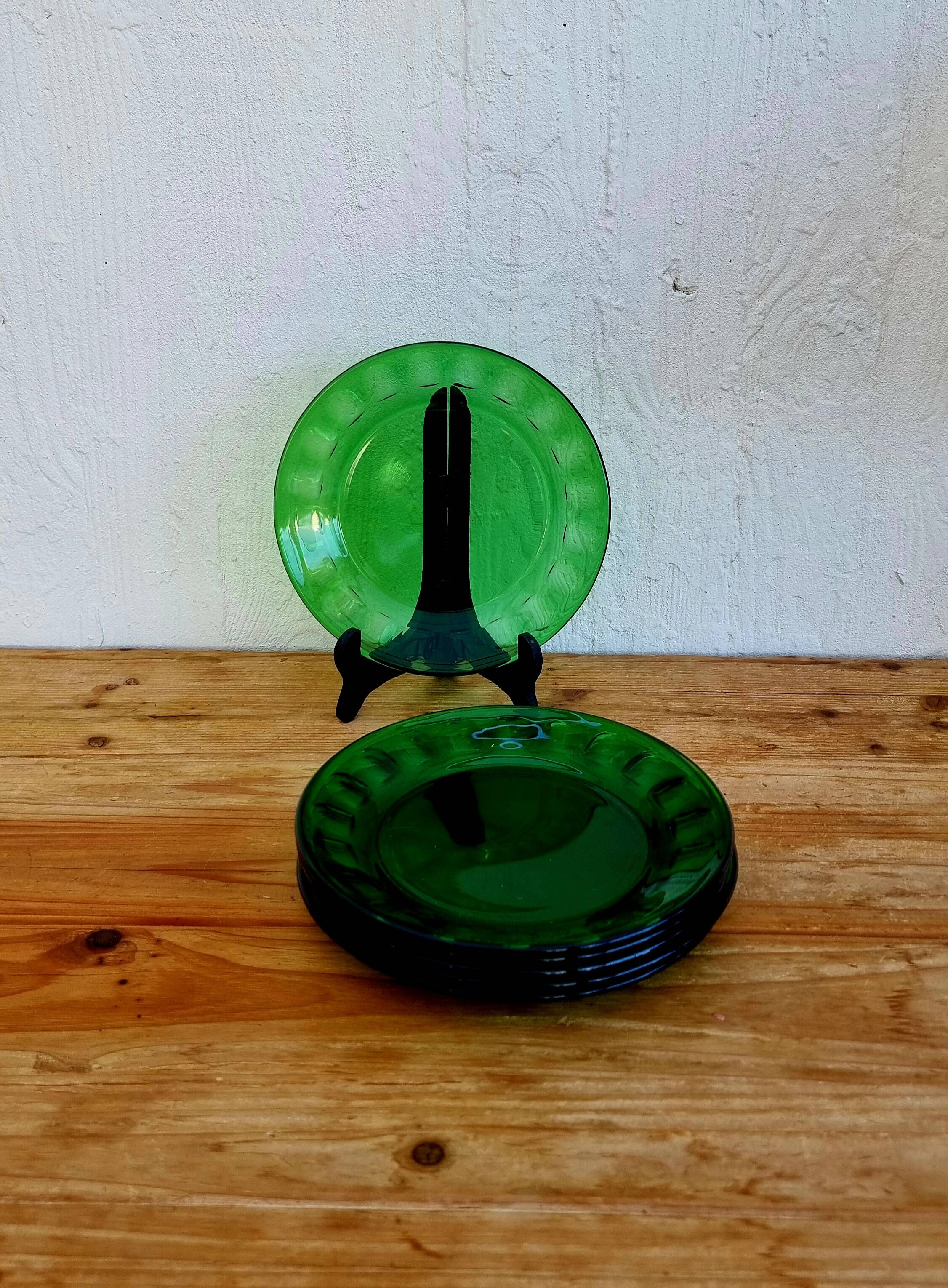 Lot de 6 assiettes à desserts vertes Arcoroc