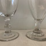 8 old blown and different foot wine glasses