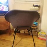 Designer shell armchair Claude vassal 1950