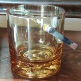 Ice Bucket Vintage Design In Thick Smoked Amber Glass