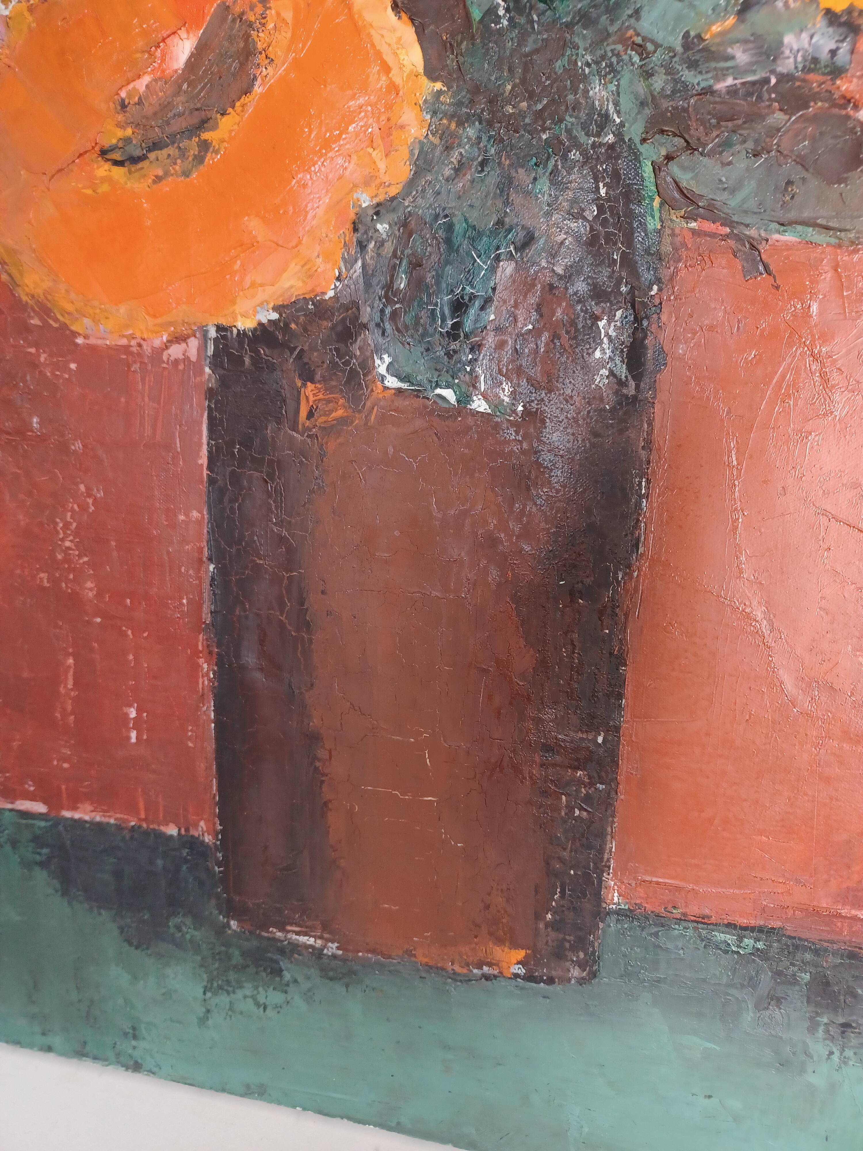 Huile sur toile de jacques daufin, années 50.