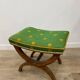 Fauteuil gondole acajou et son repose-pieds