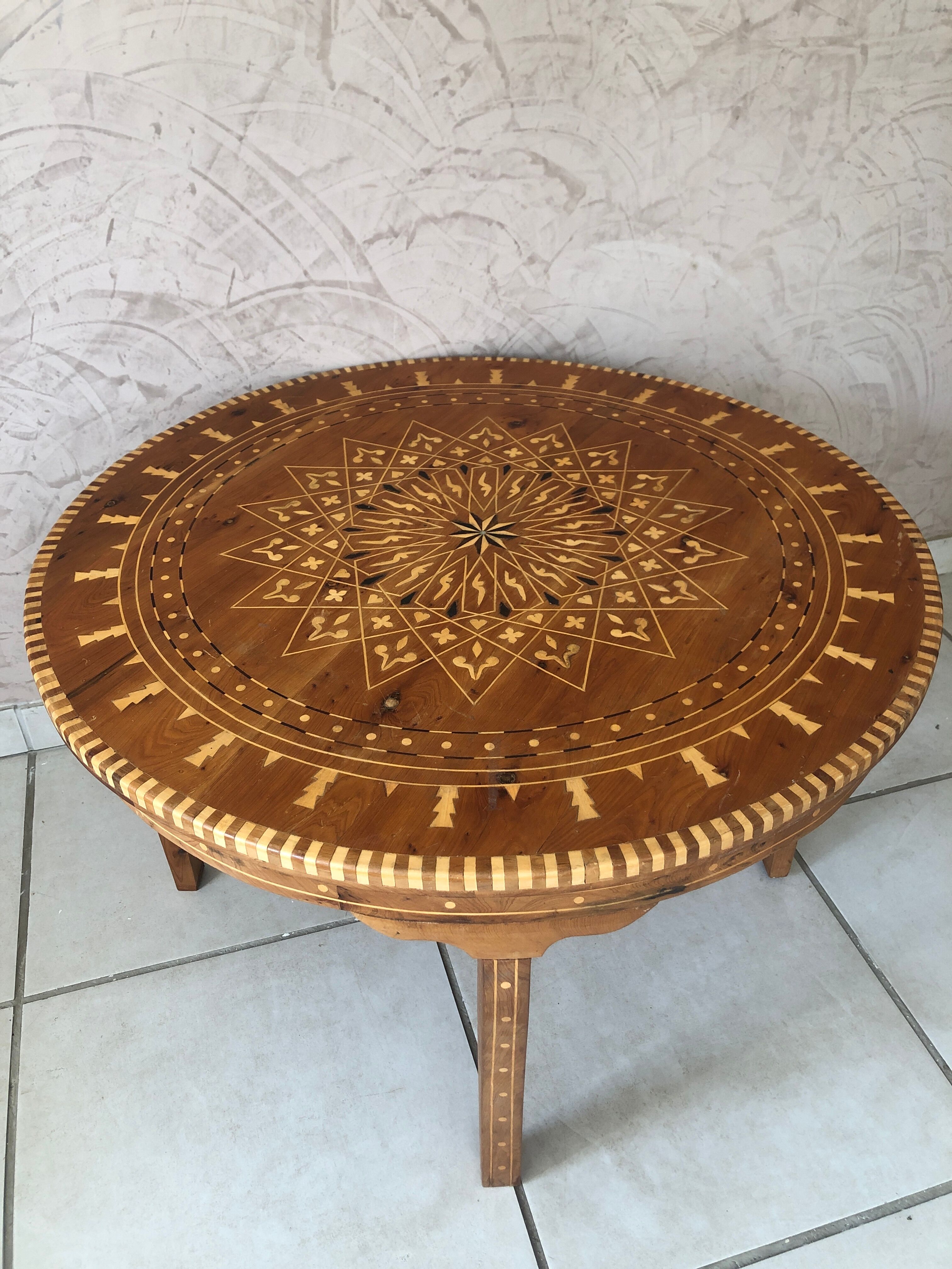 Moroccan marquetry table