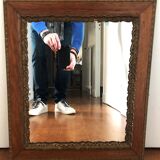 Carved wooden mirror 47x54cm