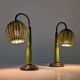 Organic Modern Mario Lopez Torres Style Green Rattan Lamps 1980s