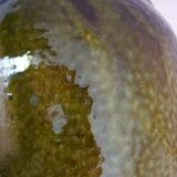 Pitcher vase, thick green glazed terracotta, signature to be identified