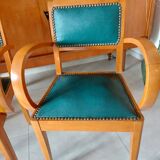 green leather bridge chairs