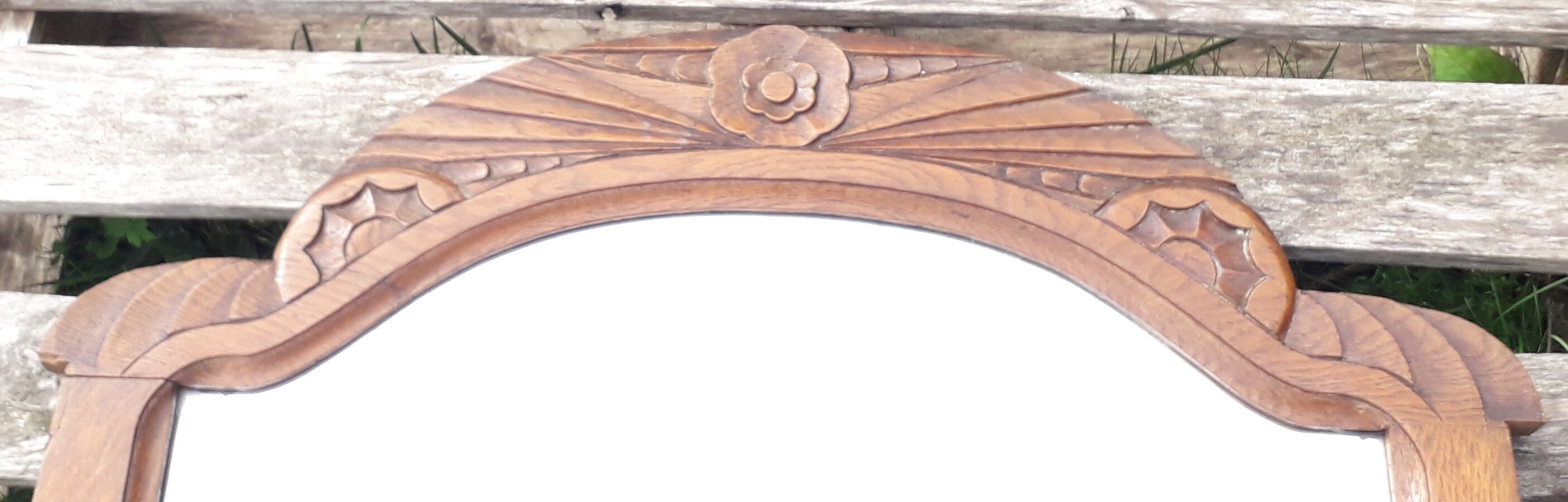 Mirror art deco in wood 88 x69 cm