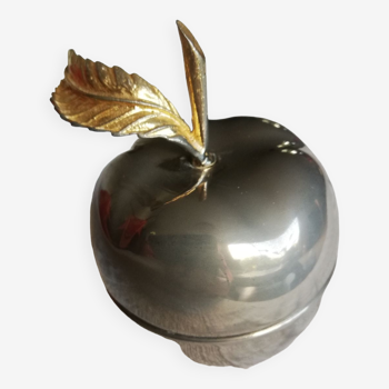 Silver apple and gold leaf box