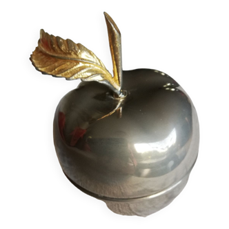 Silver apple and gold leaf box