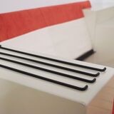 Modular sofa lacquered white and orange fabric