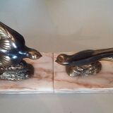 Pair of art deco swallows bookends