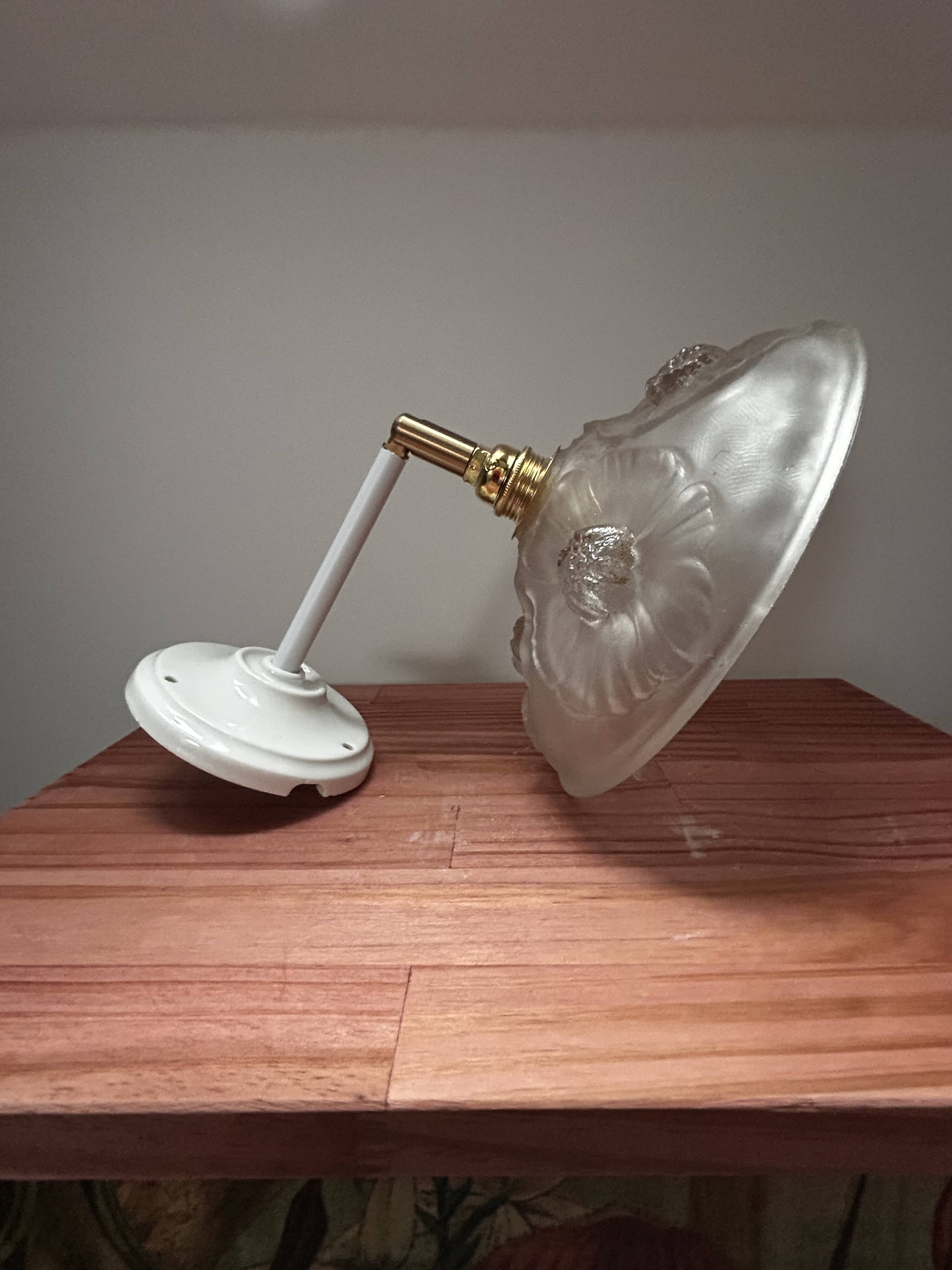 Art Deco Flower Globe Tilting Wall Light