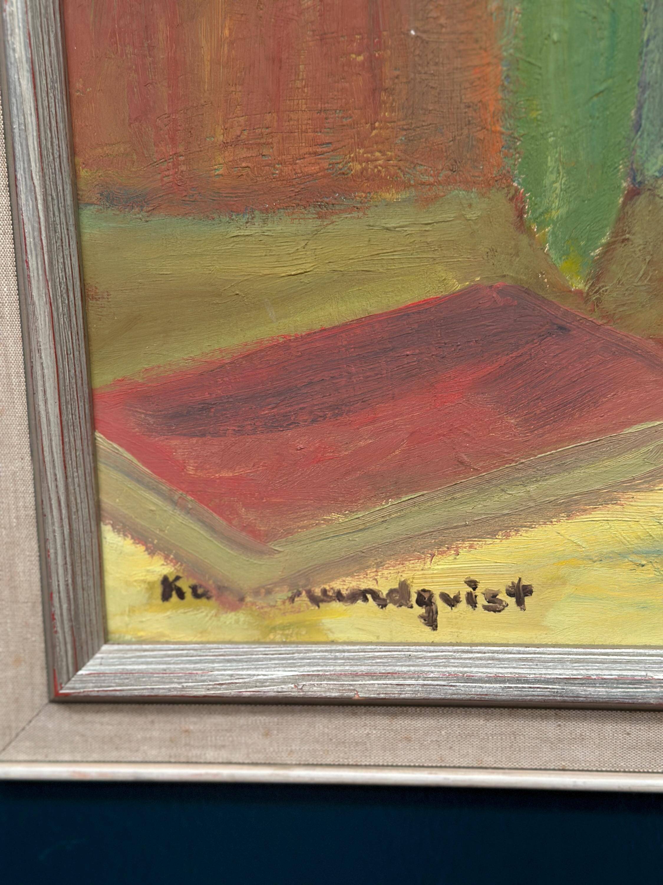 Original Swedish Oil On Panel – “Spring Bouquet” By K Lundquist – Vintage & Framed