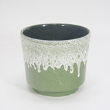 Green fat lava flower pot, 1970's
