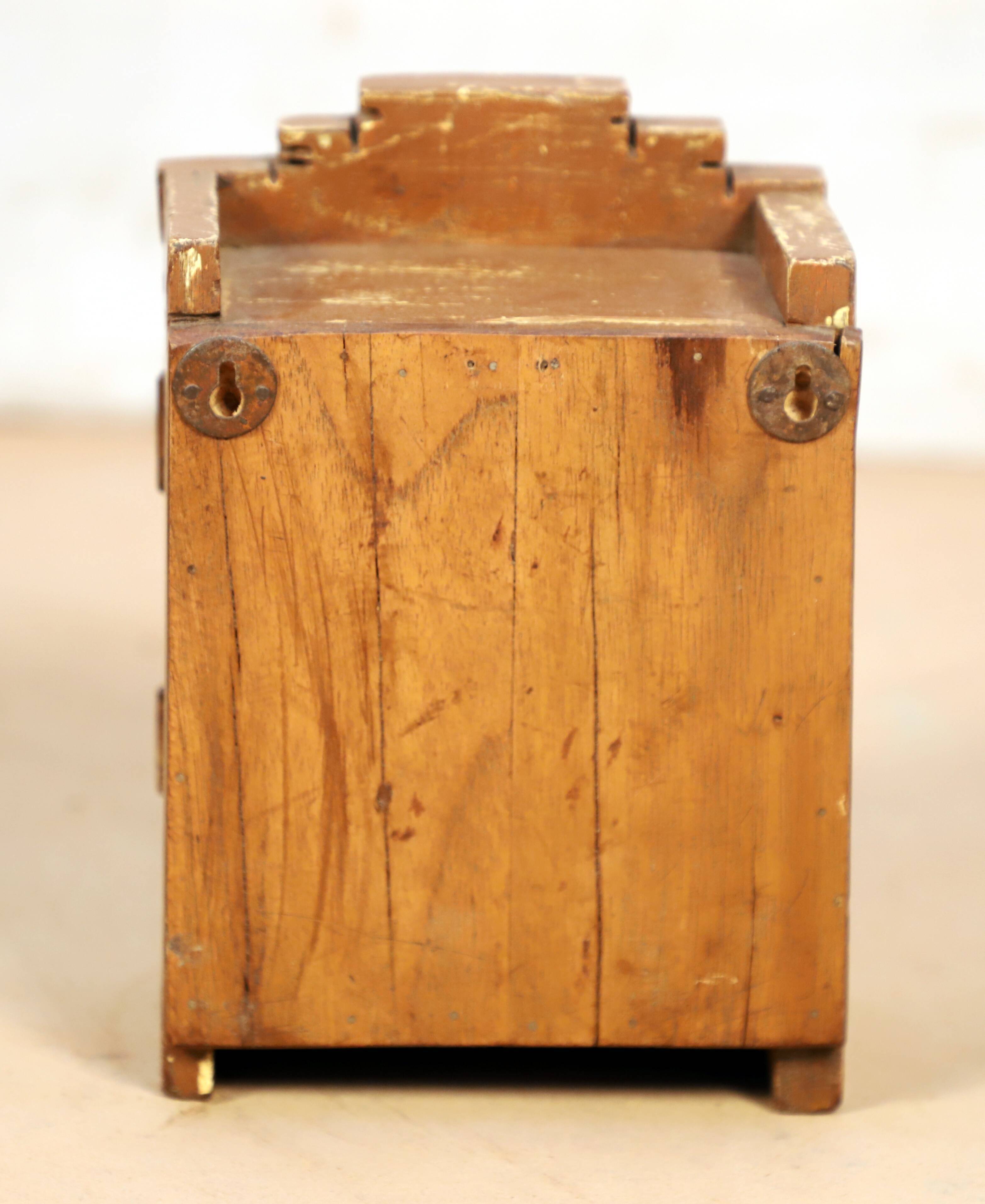 Wall display case - old Burmese teak clock box