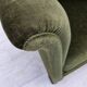 Fauteuil danois des années 1950, velours vert, pieds en frêne.