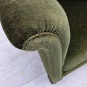 1950s, Danish armchair, green furniture velour, ash wood legs.