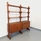 Bookcase modular double shelf vintage teak from the 60s