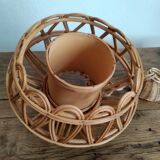 60s rattan pendant light