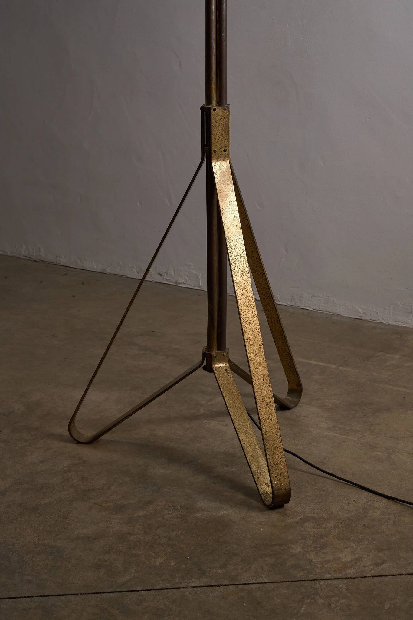 Mid-century Russian floor lamp with three adjustable brass shades