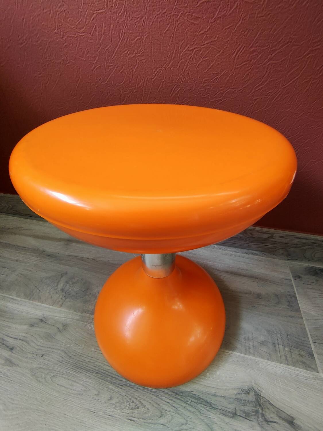 Orange diabolo stool from the 70s