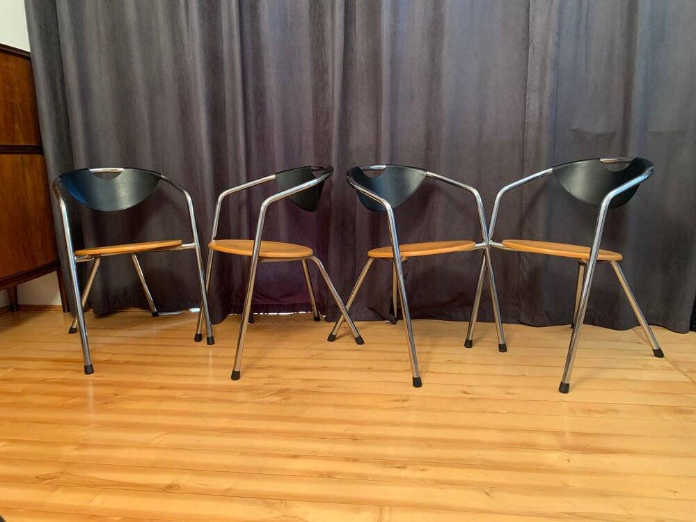 Italian Plurima chairs, 1980s, set of 4