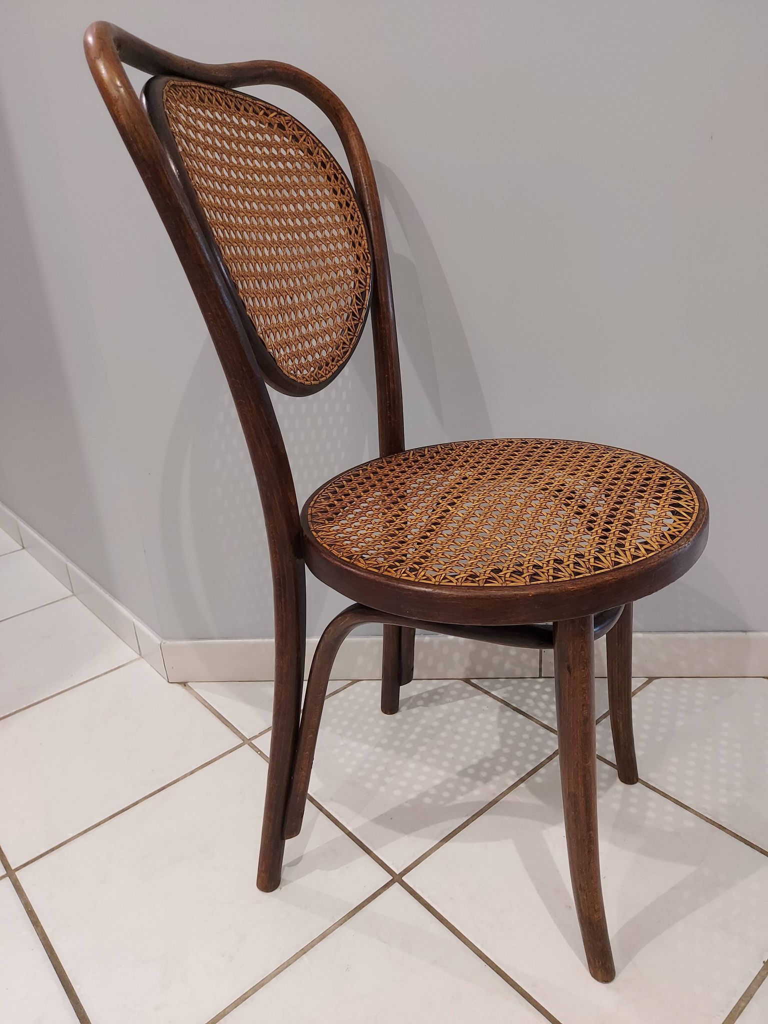Suite of 4 chairs Bistrot cannage ZMP Radomsko for Thonet 1950s