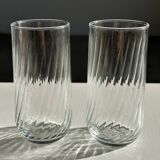 Set of 4 transparent twisted water glasses H:12cm