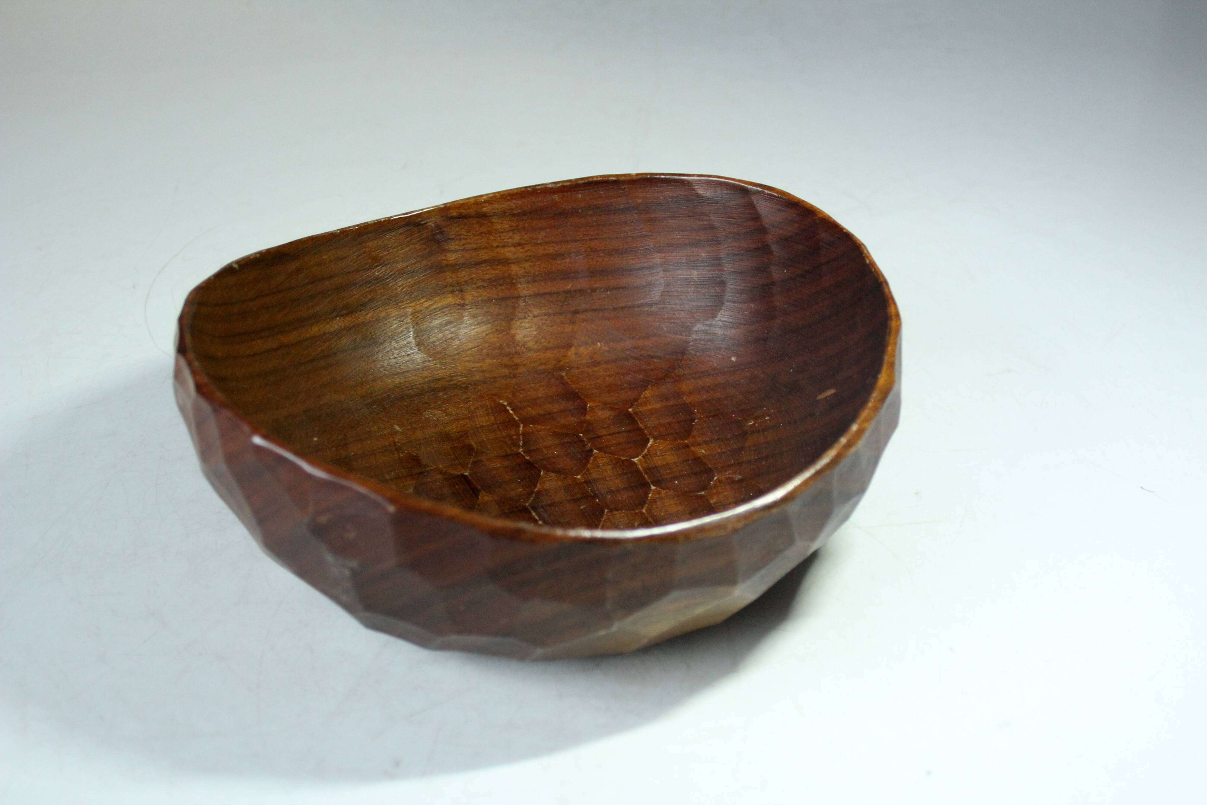 Handmade teak serving bowl with a nutcracker as a set, vintage from the 1960s