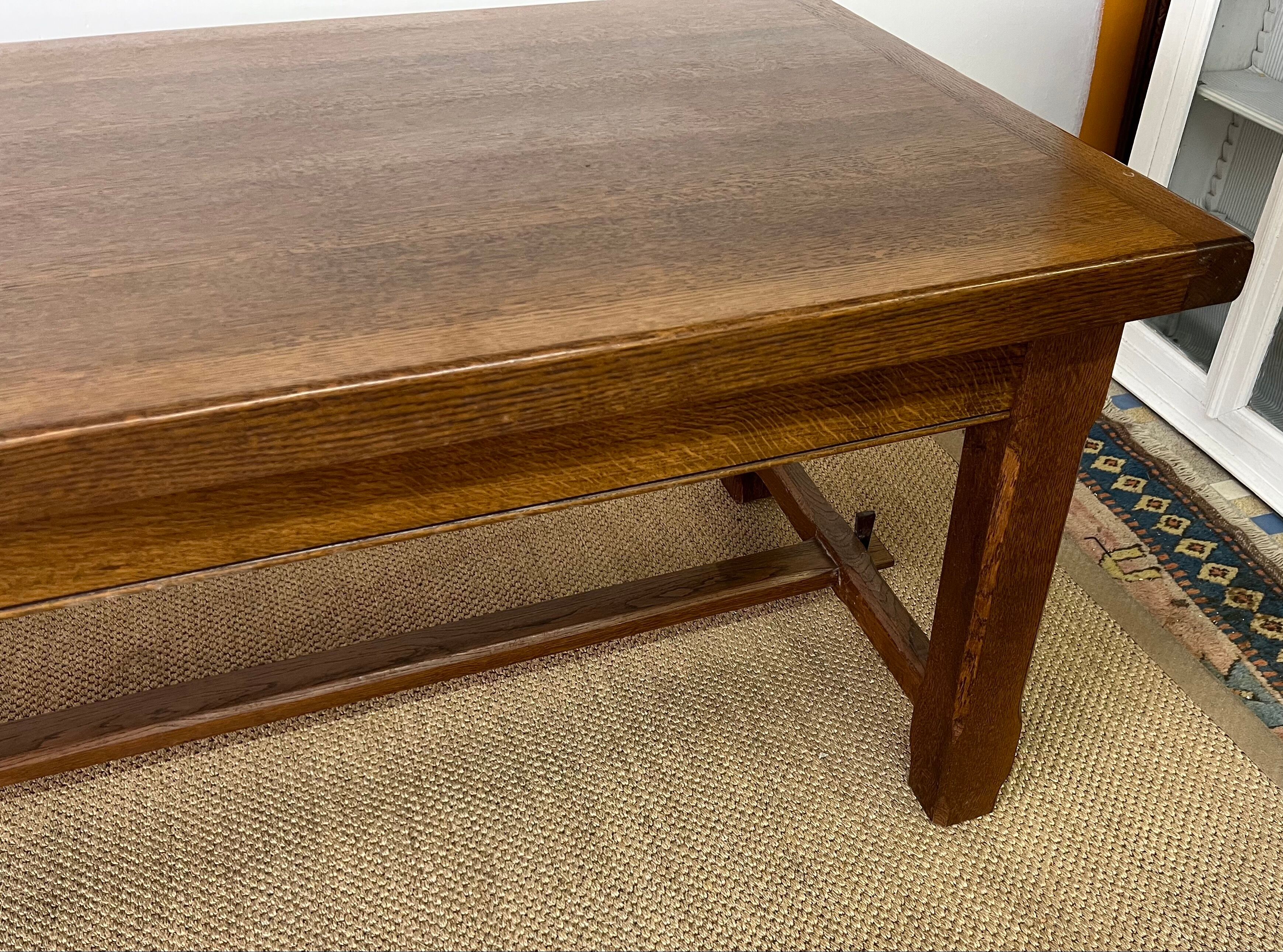 Wooden farmhouse table