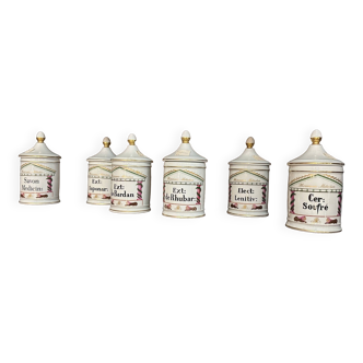 6 porcelain medicine jars