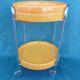 Desserte vintage orange sur roulettes