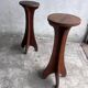 Pair of pedestal stools in wood Arts & Crafts, France, circa 1920
