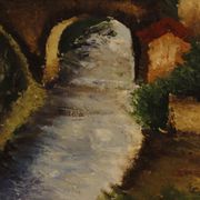 Italian signed landscape painting from 20th century