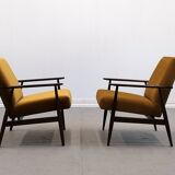 1960 Henryk Lis Mid Century armchair in Goldenrod velvet