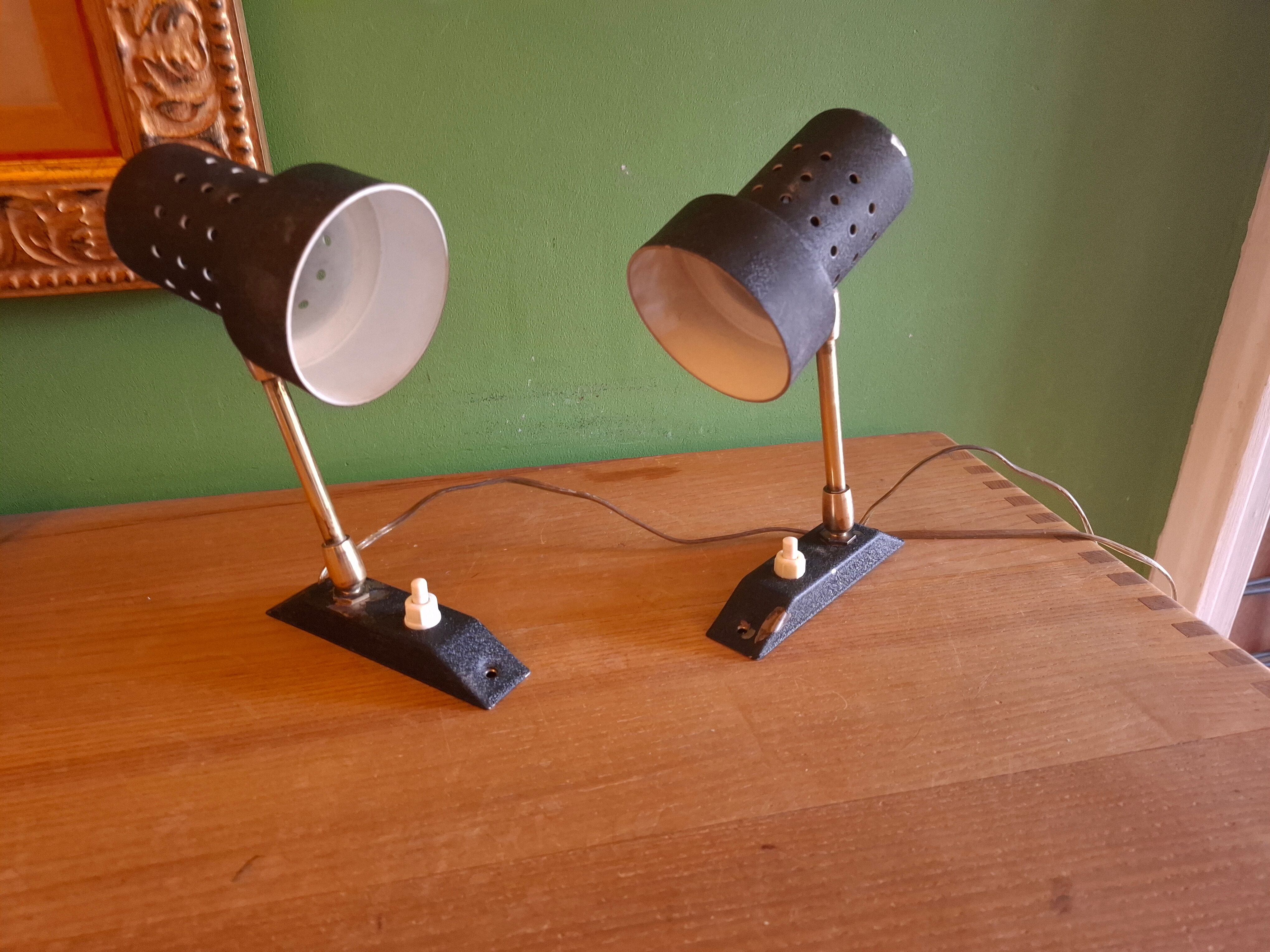 2 metal wall lights from the 60s.
