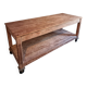French antique work table in pitch pine – large workshop / draper's table, early 20th century