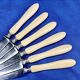6 antique dessert cheese knives from the 19th century