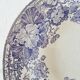 6 Deep Plates Terre de Fer Sarreguemines U&C Geranium Model 19th century, purple color
