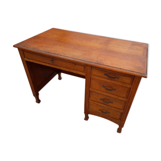 Old oak desk 5 drawers