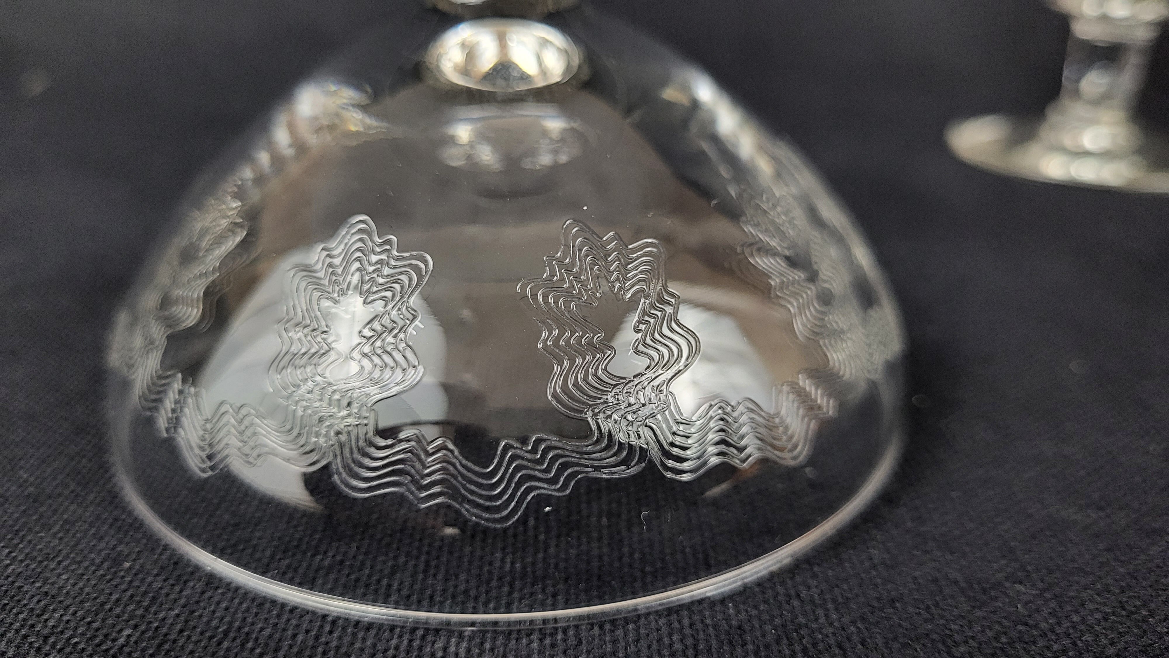 Set of 7 crystal champagne glasses