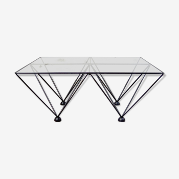Table basse design verre et métal