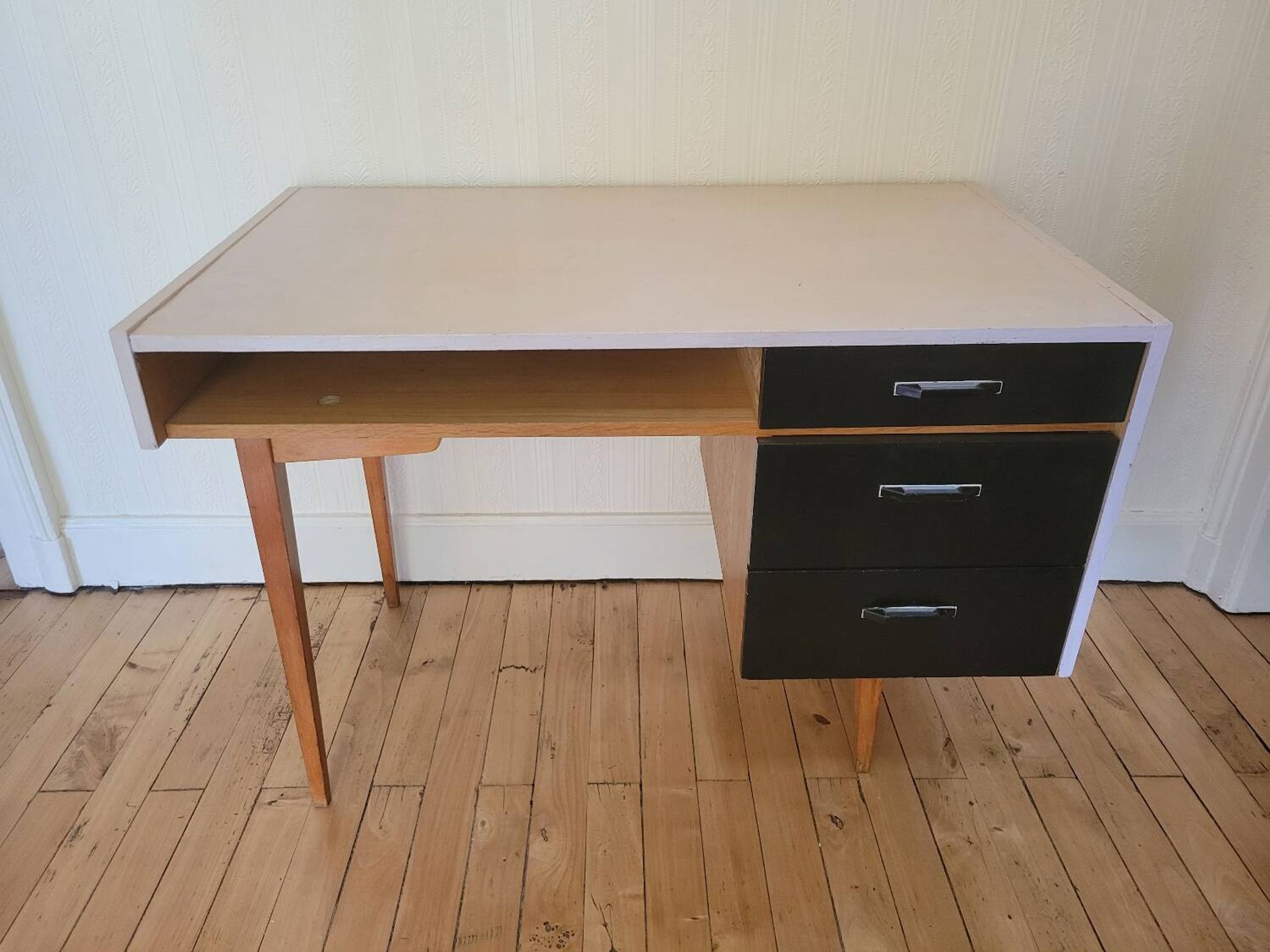 Bureau pieds compas vers1970