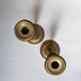 Pair of antique brass candlesticks Scandinavian countryside candlesticks
