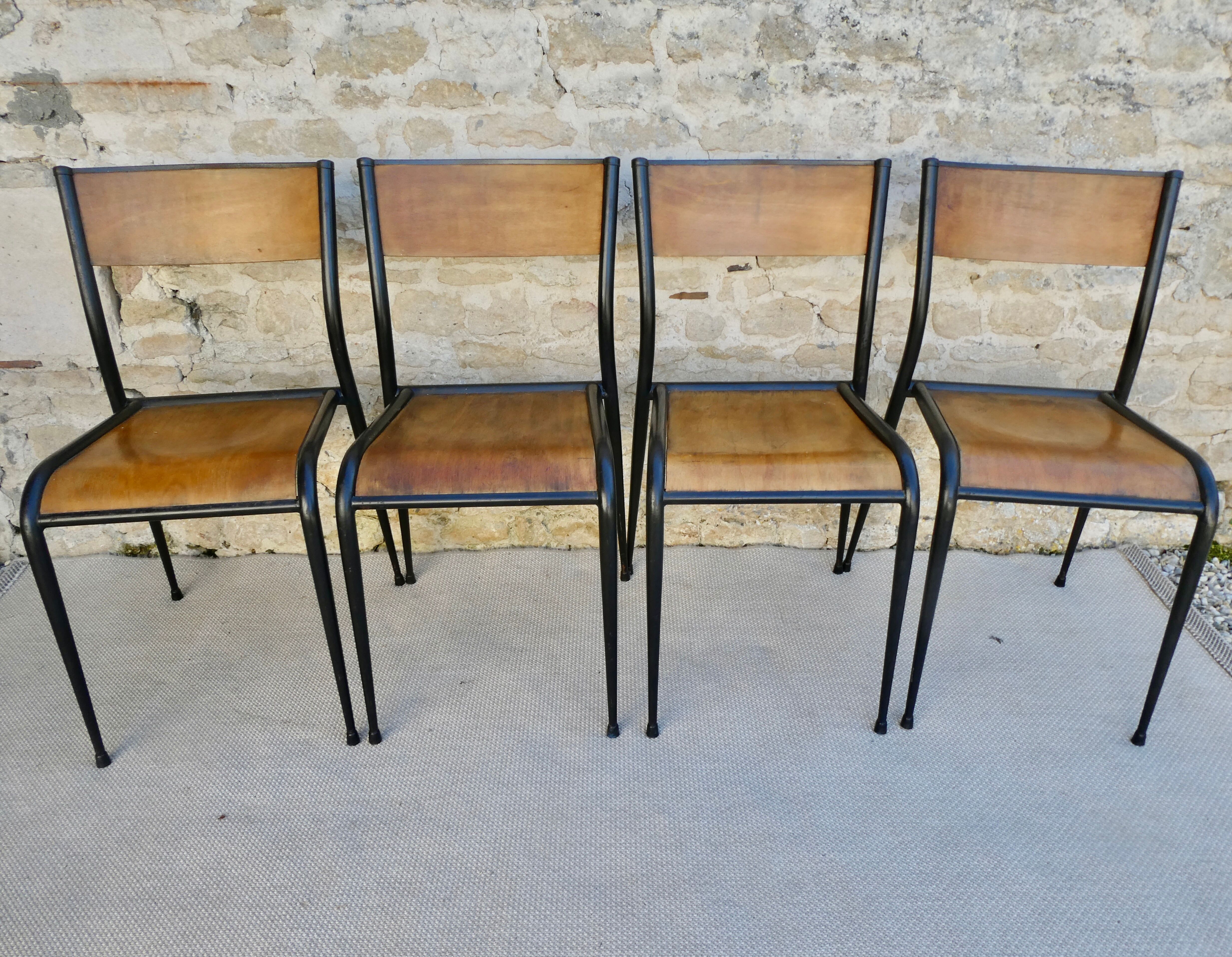 Set of 4 Mullca 510 school chairs