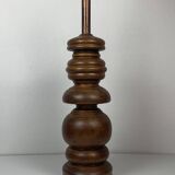 Large chunky brutalist Danish copper table lamp with mushroom shade