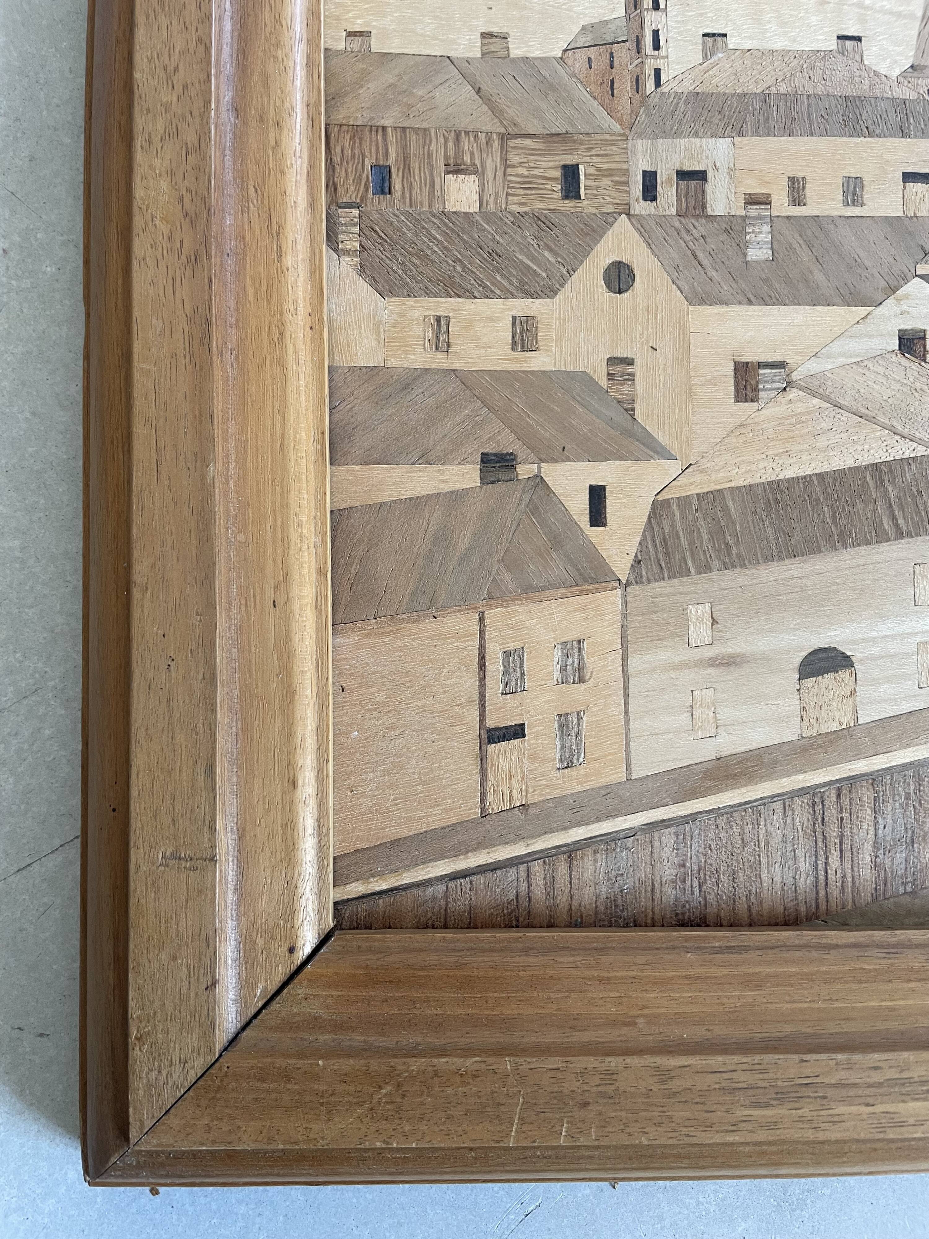 Wood marquetry table